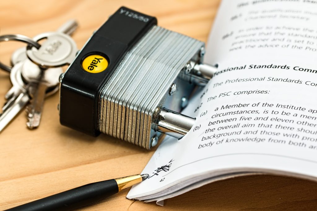 a paper and a lock