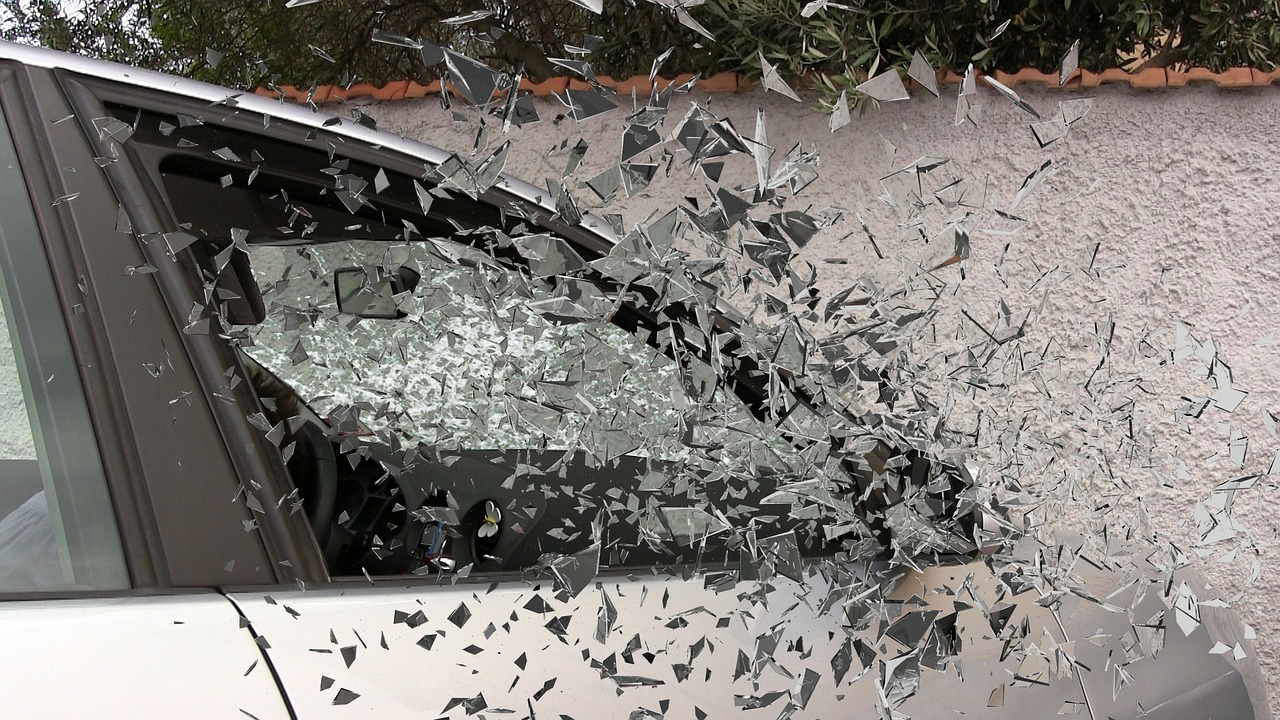 shattered window